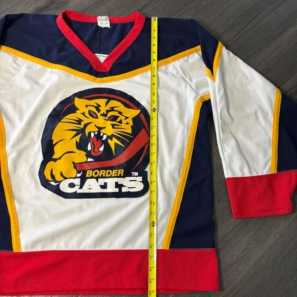 Vintage Athletic Knit Port Huron Border Cats UHL Hockey Jersey Men’s L